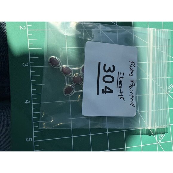 Lg Artisan Ruby Gemstone Cross Statement Pendant Sterling Silver Religious Gift - Picture 3 of 5